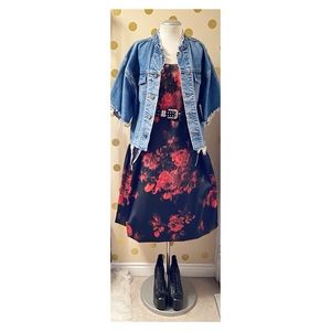 Lord & Taylor - Strapless Rose Print Dress